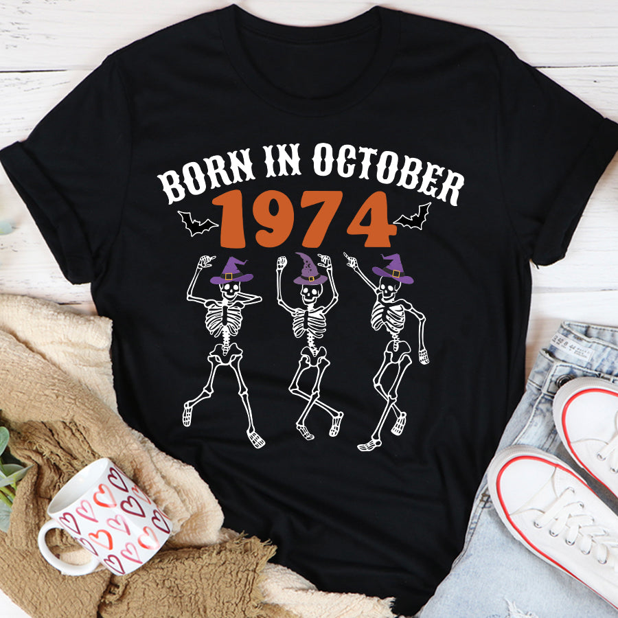 50th Birthday Shirts, 1974 Shirt, Custom Birthday Shirts, Turning 50 Shirt, queen was born in October, October shirts for Woman-YPT-TLQ