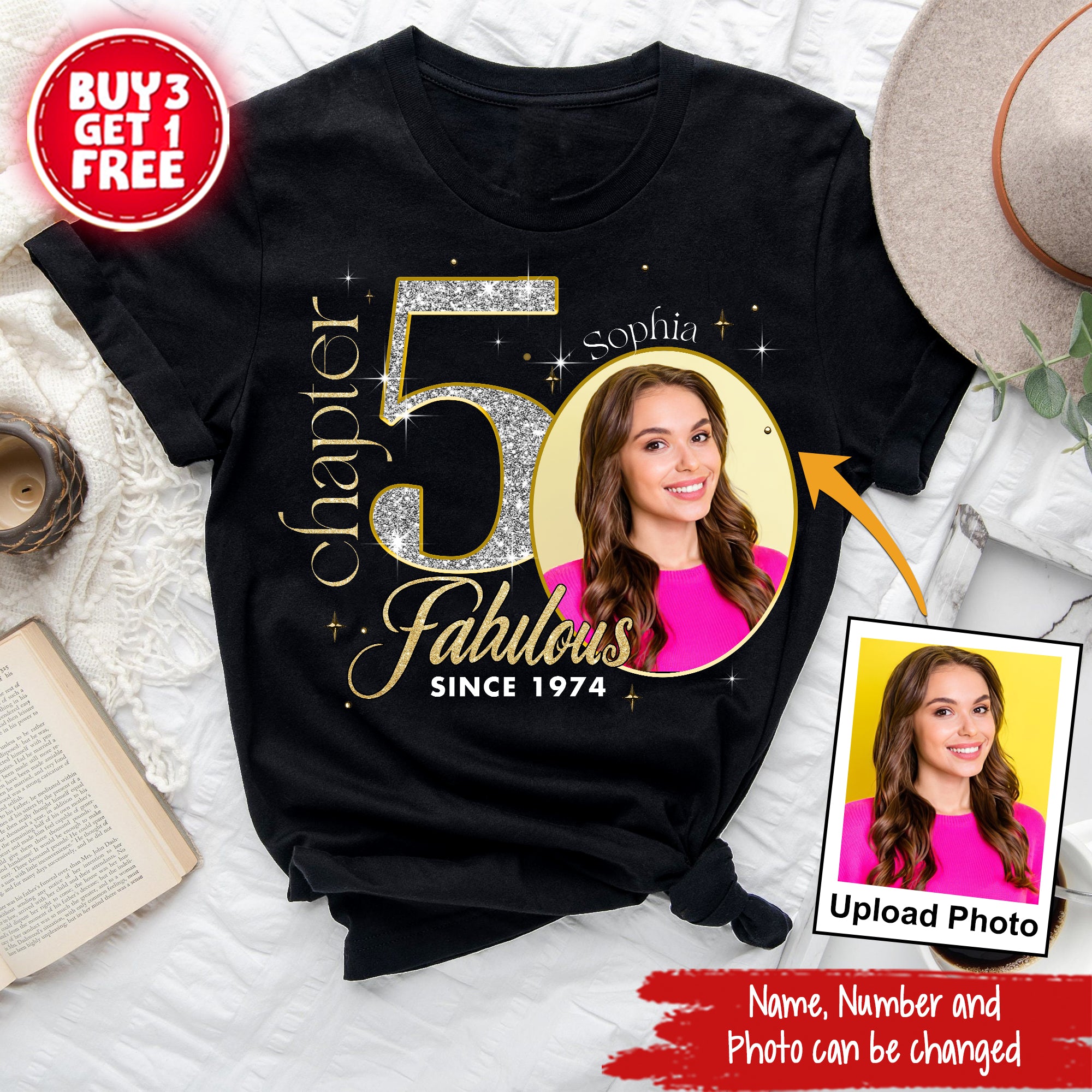 Chapter 50, Fabulous Since 1974 50th Birthday Unique T Shirt For Woman, Custom Birthday Shirt, Her Gifts For 50 Years Old , Turning 50 Birthday Cotton Shirt-YPT-ALK