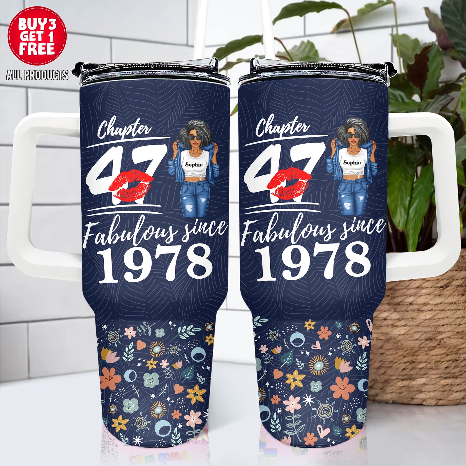 Personalized Tumbler With Straw, Gift Ideas 47th Birthday Woman-ALK