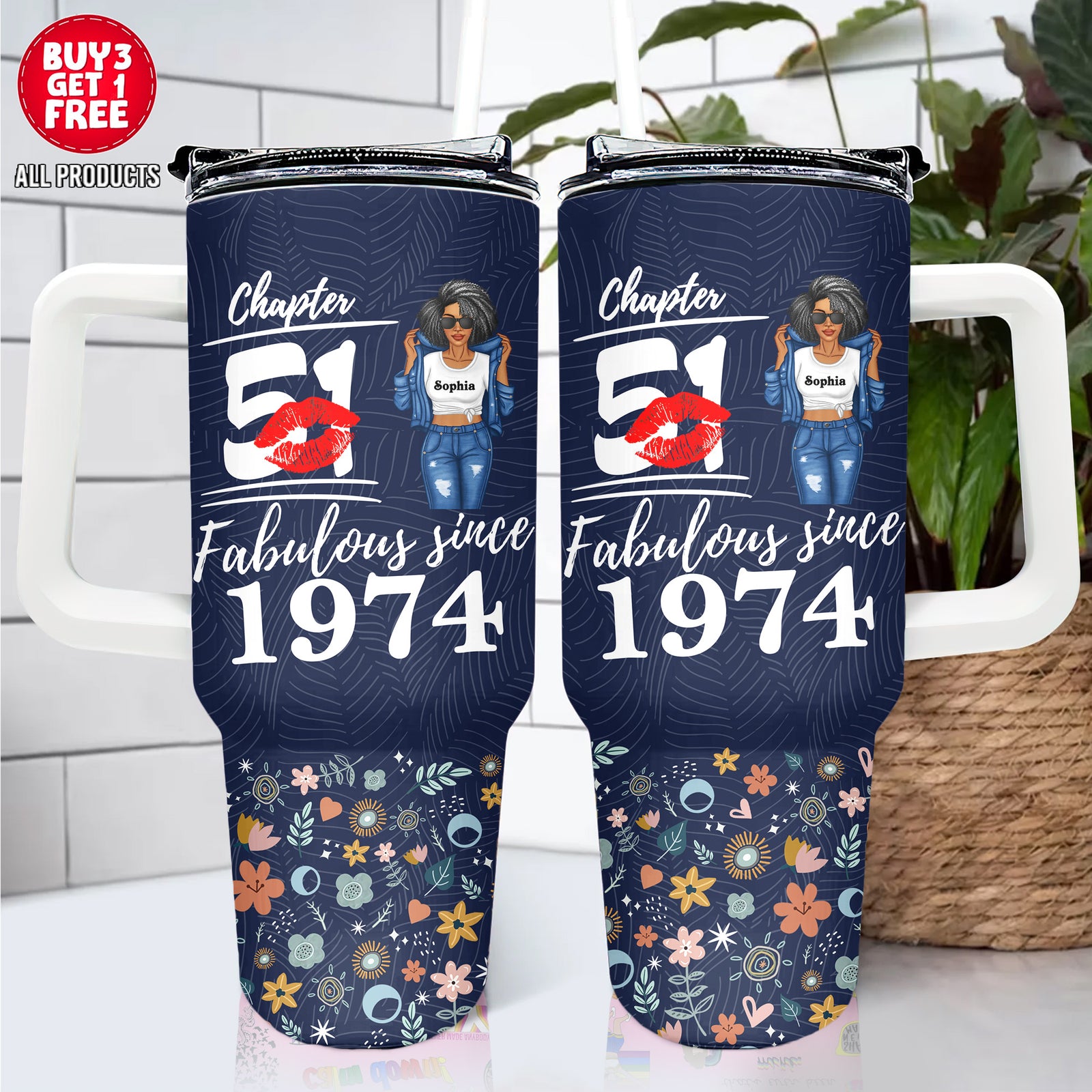 Personalized Tumbler With Straw, Gift Ideas 51st Birthday Woman-ALK