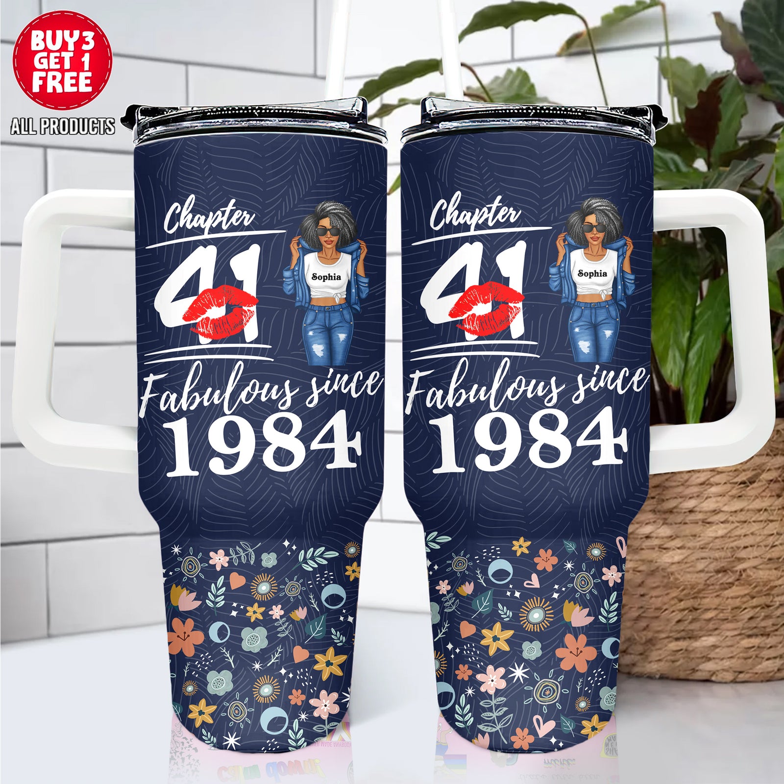 Personalized Tumbler With Straw, Gift Ideas 41st Birthday Woman-ALK