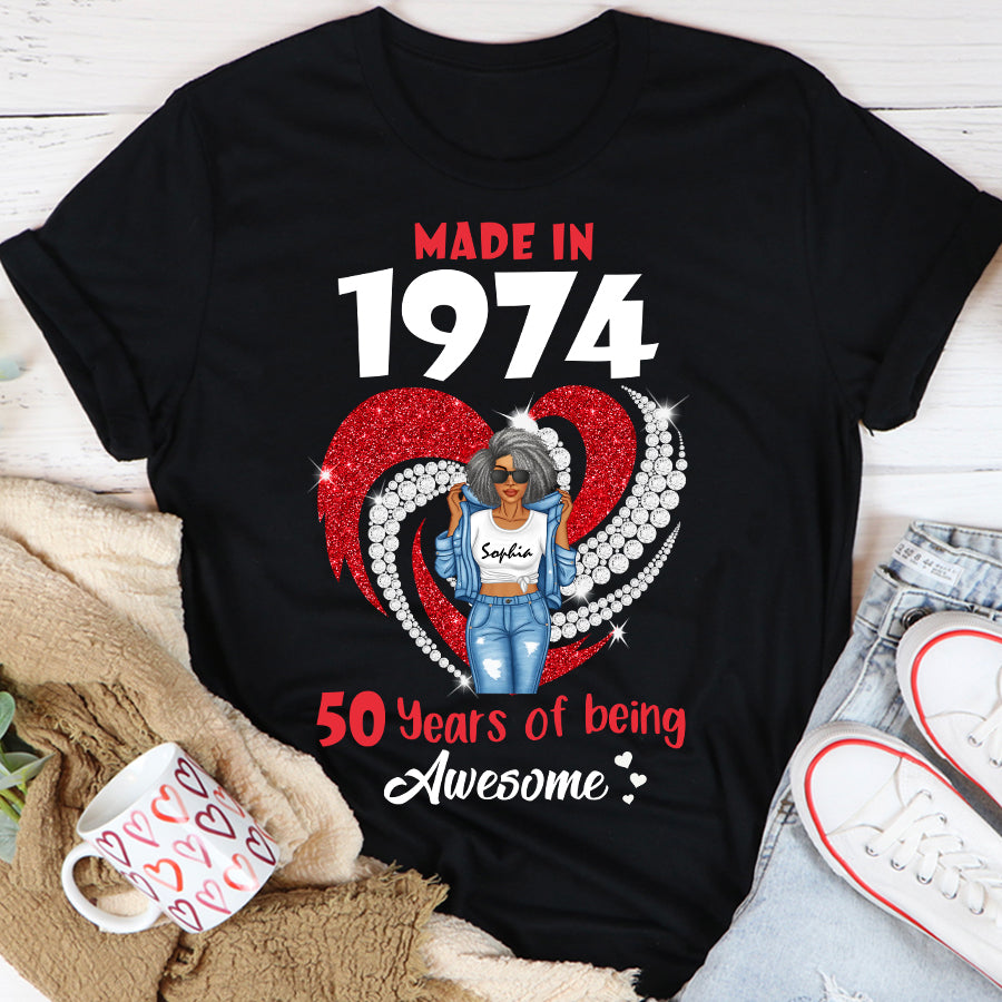 Chapter 50, Fabulous Since 1974 50th Birthday Unique T Shirt For Woman, Her Gifts For 50 Years Old , Turning 50 Birthday Cotton Shirt - TLQ