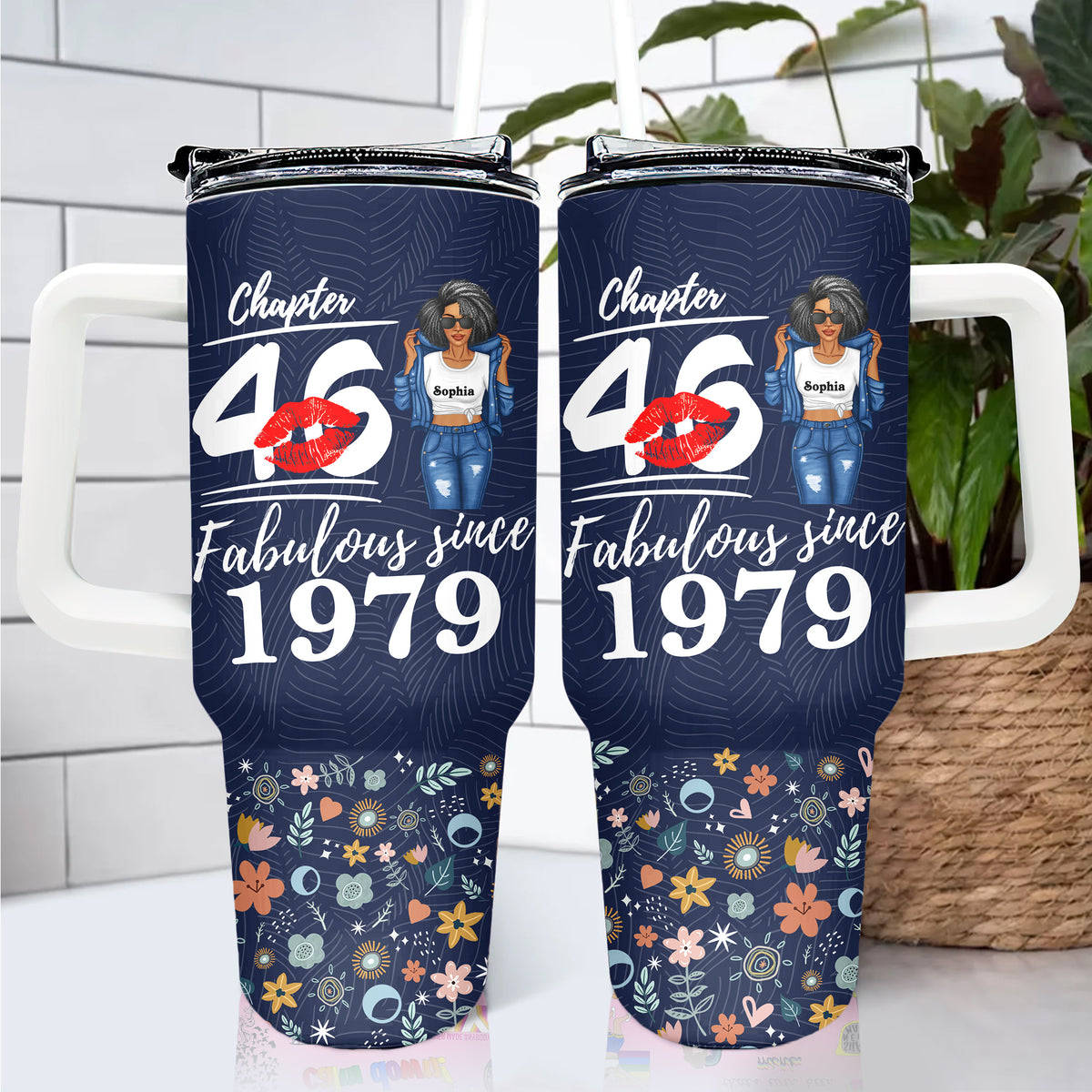 Personalized Tumbler With Straw, Gift Ideas 46th Birthday Woman-ALK