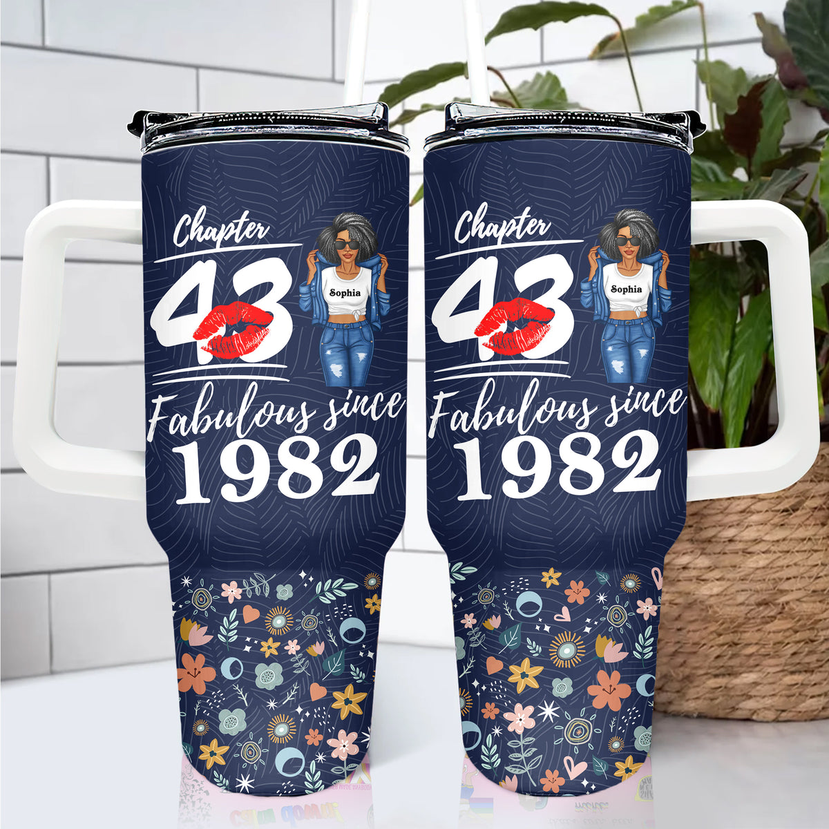 Personalized Tumbler With Straw, Gift Ideas 43rd Birthday Woman-ALK