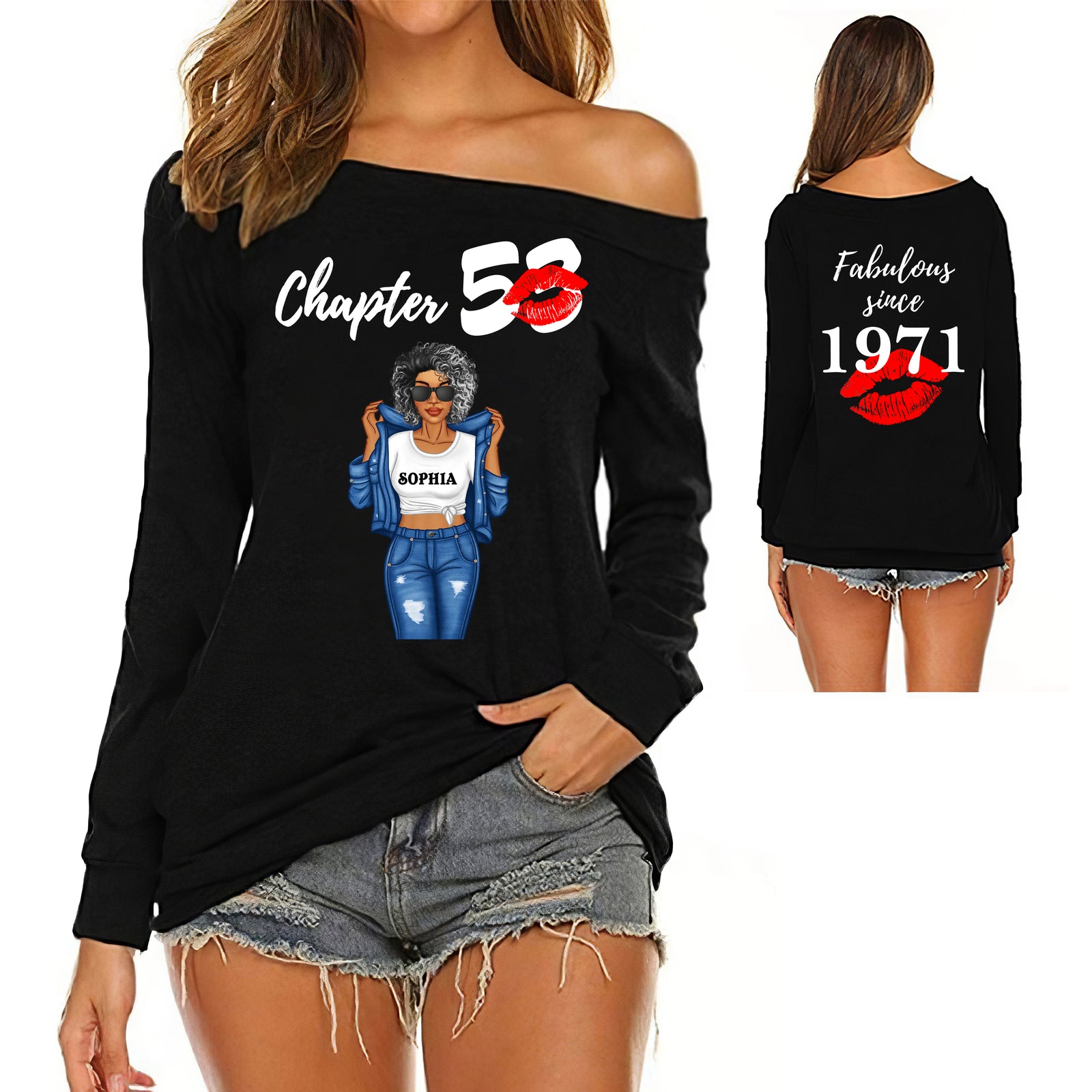 Women's Off-Shoulder Sweatshirt, Chapter 53, Fabulous Since 1971 53rd Birthday - ALK