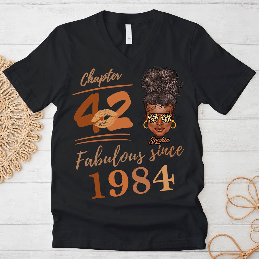 Chapter 42, Fabulous Since 1984 42nd Birthday Unique T Shirt For Woman, Her Gifts For 42 Years Old , Turning 42 Birthday Cotton Shirt TLQ