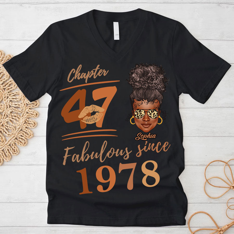 Chapter 47, Fabulous Since 1978 47th Birthday Unique T Shirt For Woman, Her Gifts For 47 Years Old , Turning 47 Birthday Cotton Shirt TLQ