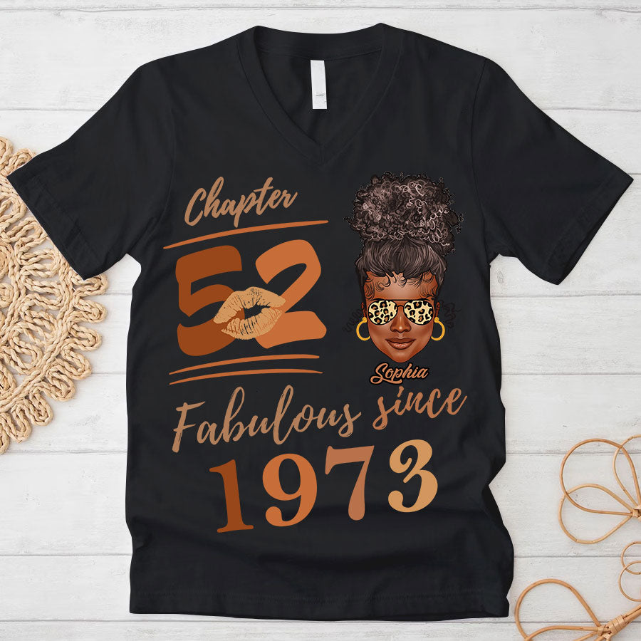 Chapter 52, Fabulous Since 1973 52nd Birthday Unique T Shirt For Woman, Her Gifts For 52 Years Old , Turning 52 Birthday Cotton Shirt TLQ