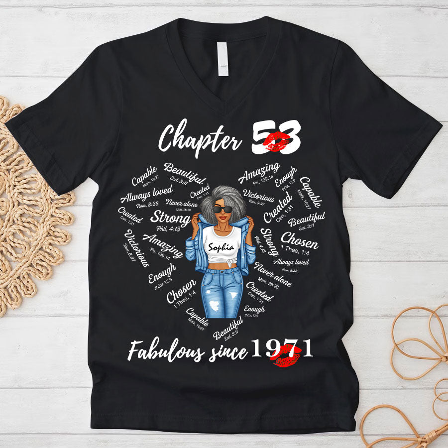 Chapter 53, Fabulous Since 1971 53rd Birthday Unique T Shirt For Woman, Her Gifts For 53 Years Old , Turning 53 Birthday Cotton Shirt-TLQ