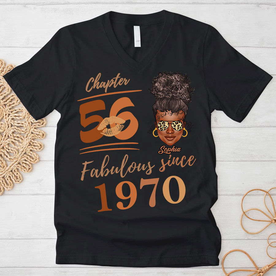 Chapter 56, Fabulous Since 1970 56th Birthday Unique T Shirt For Woman, Her Gifts For 56 Years Old , Turning 56 Birthday Cotton Shirt TLQ