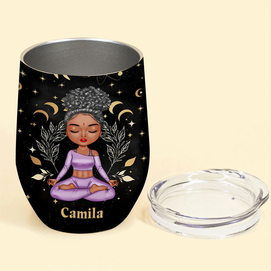 Personalized Wine Tumbler - Birthday Gift For September Queen, September Birthday Gifts, September Birthday Gift Idea For Her, Wine Tumbler For Yoga Lovers