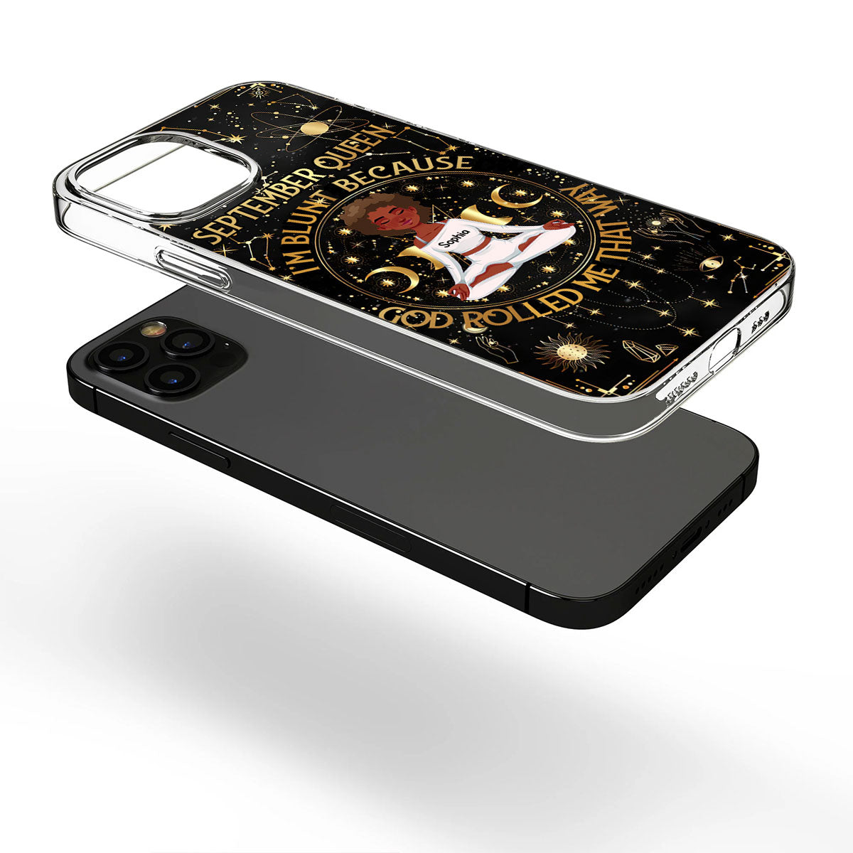 Personalized Clear Phone Case, Birthday Gifts For September Queens, September Birthday Gift Idea For Yoga Lovers