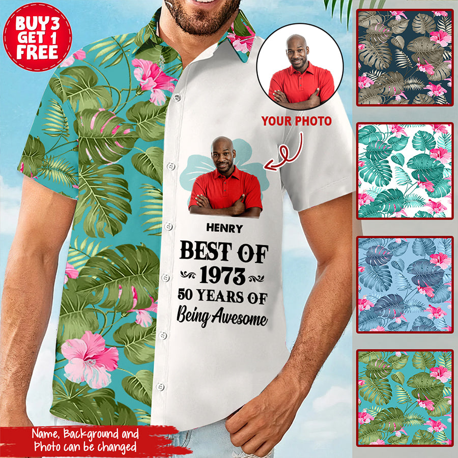 Personalized Hawaii Shirt, 50th Birthday Gift, Hawaii Lover Turning 50 , Gifts For Men Turning 50