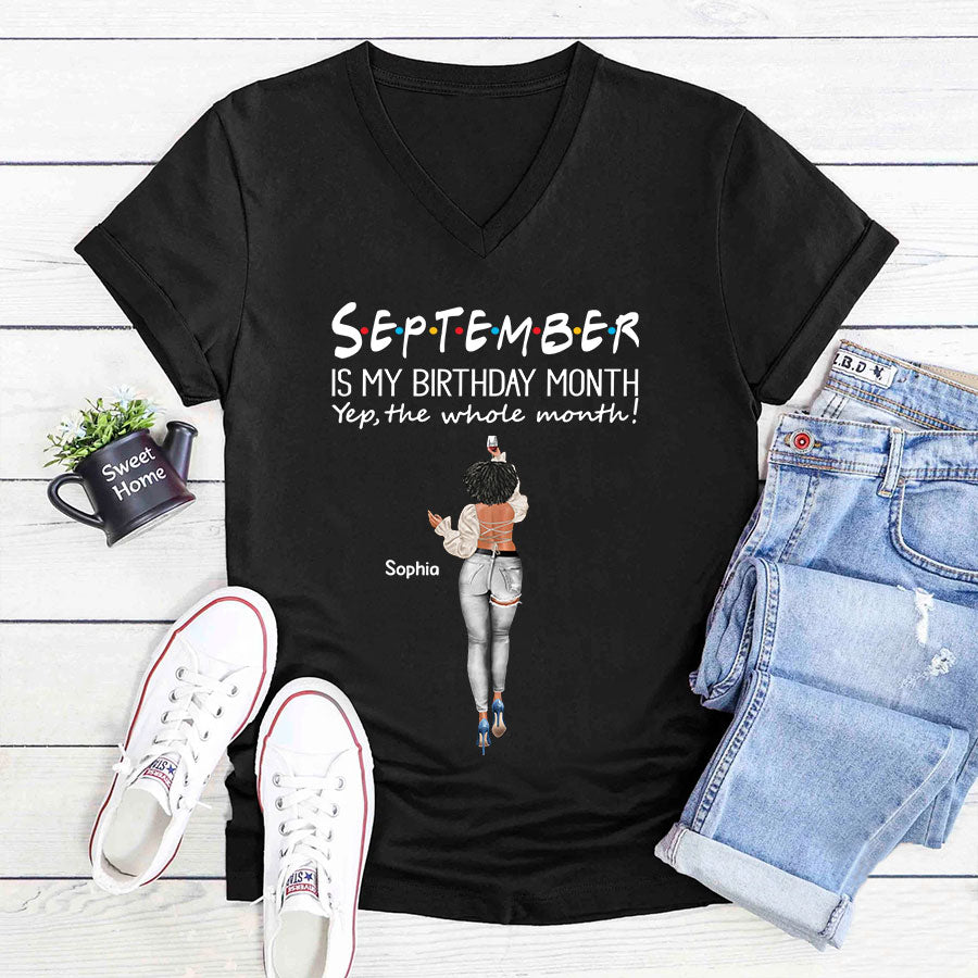 September Birthday Shirt, Custom Birthday Shirt, Queens Born In September, September Birthday Shirts For Woman
