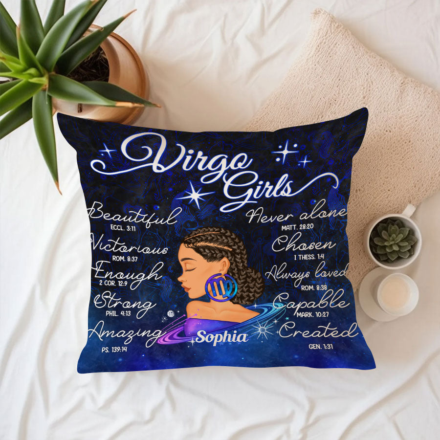 Personalized Pillow - Custom Birthday Gifts for Virgo girls, Zodiac Pillow, Virgo Girl Birthday Gift