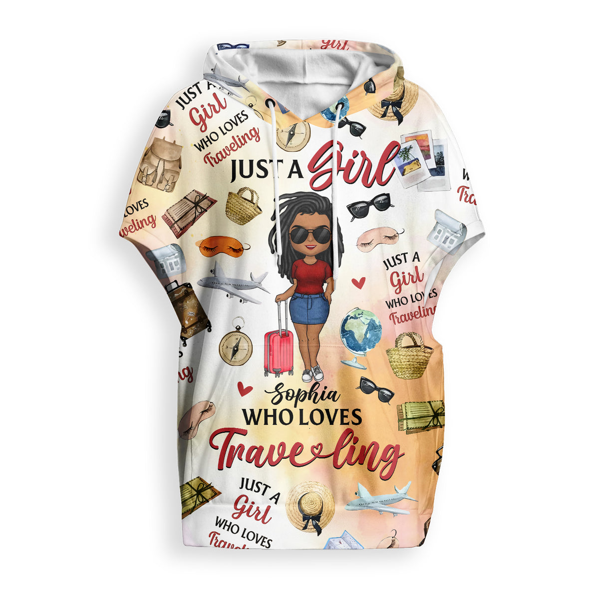 Women's Knitted Fleece Cloak With Kangaroo Pocket- Personalized Gift Ideas For Travel Lovers