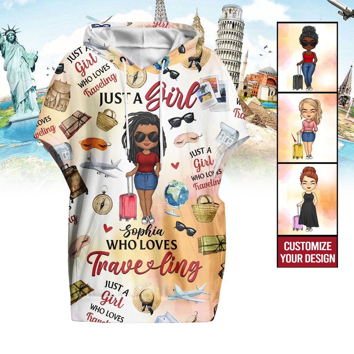 Women's Knitted Fleece Cloak With Kangaroo Pocket- Personalized Gift Ideas For Travel Lovers