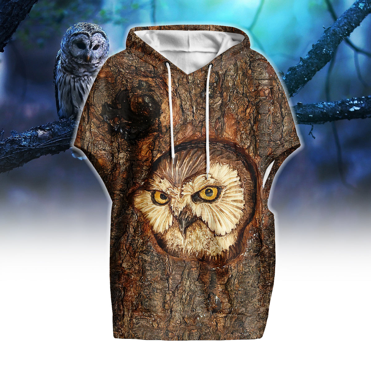 Women's Knitted Fleece Cloak With Kangaroo Pocket- Personalized Gift Ideas For Owl Lovers