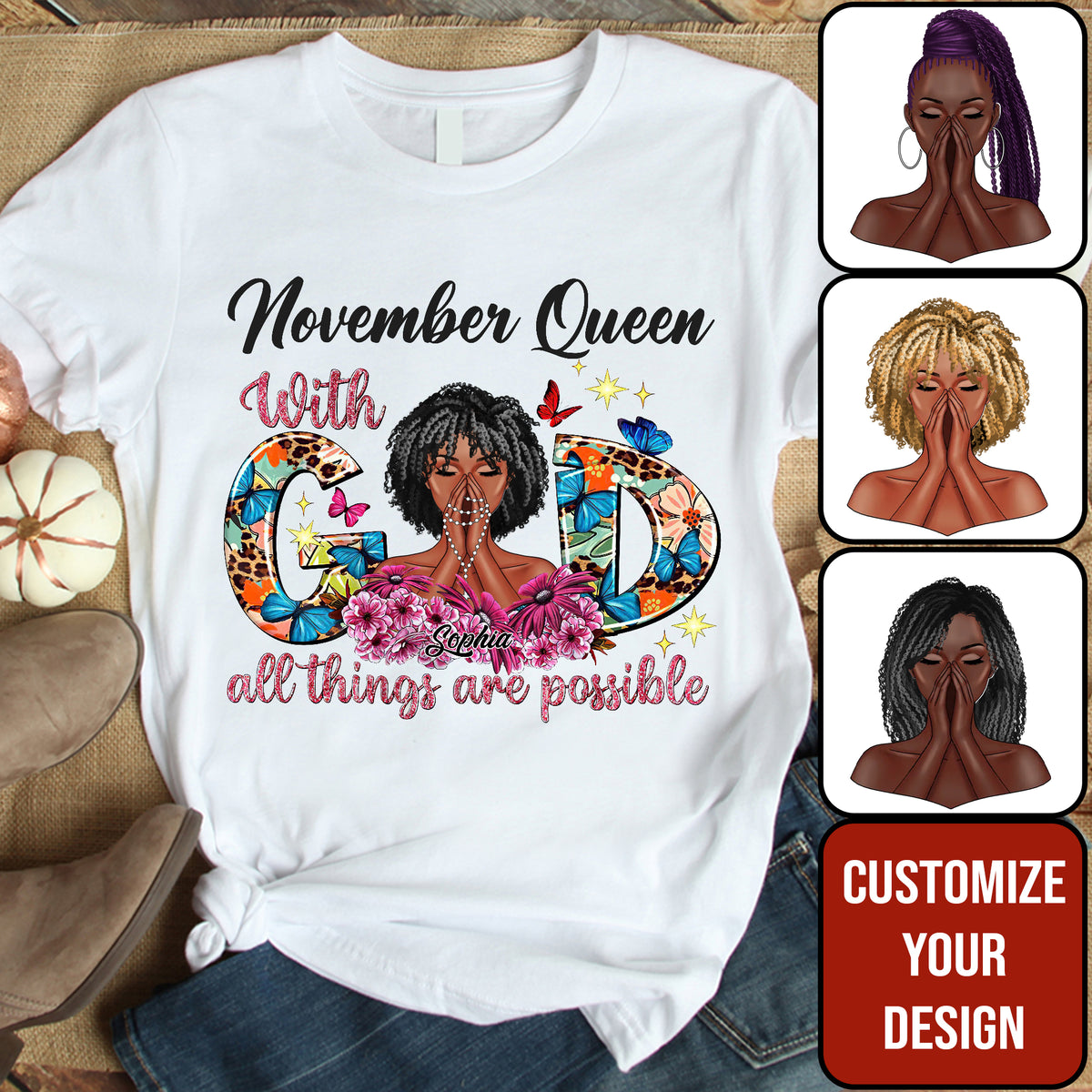 Personalized November T Shirt, I&#39;m living my best life, I ain&#39;t goin&#39; back and forth with you, Her Birthday Gifts For November, Afro Girls Shirt For Black Woman-YPT-ALK