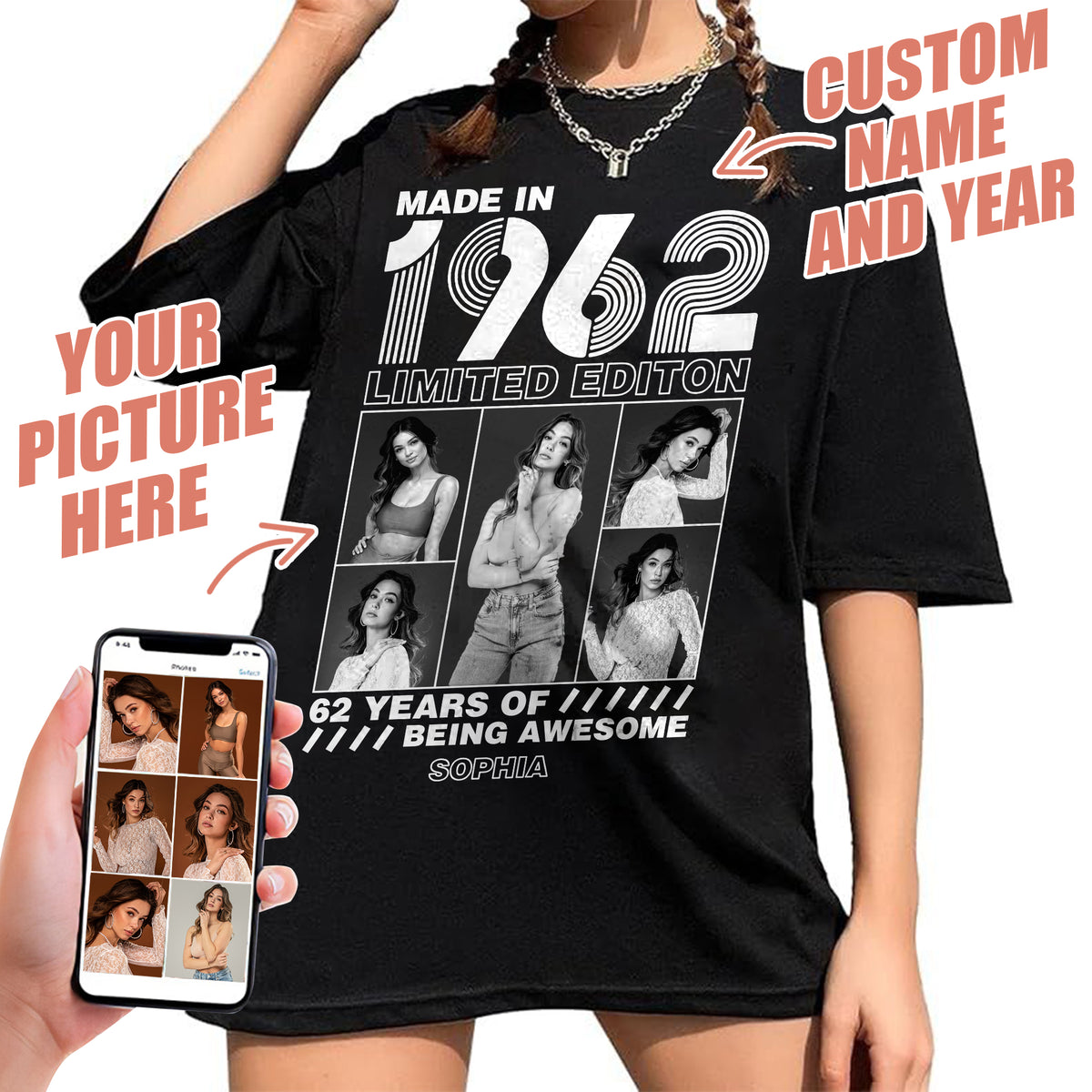 63rd Birthday Shirts, Custom Birthday Shirts, Turning 63 Shirt, Gifts For Women Turning 63, 63 And Fabulous Shirt -YPT-TLT