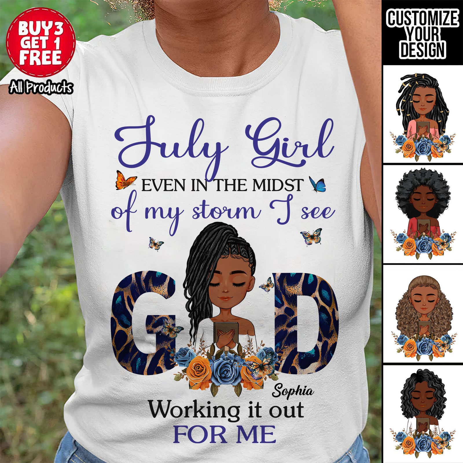 Custom July Birthday Shirt For Woman, Queens Are Born In July Gifts, Melanin Afro Woman Shirt, Black Girl Tee, Afro Queen Gift-YPT-ALK