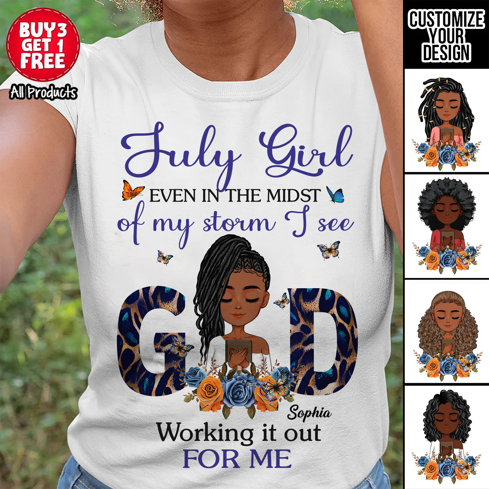 Custom July Birthday Shirt For Woman, Queens Are Born In July Gifts, Melanin Afro Woman Shirt, Black Girl Tee, Afro Queen Gift-ALK