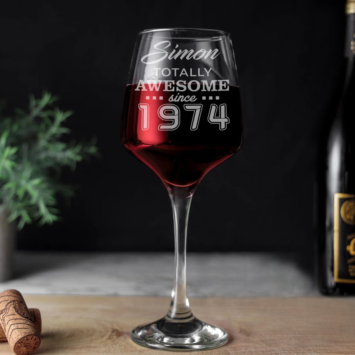 Vintage 1974 Engraved Wine Glass - 50th Birthday Aged to Perfection - Gifts for 50 Year Old – 50th Birthday Red White Rose Wine Glass-YPT-ALK