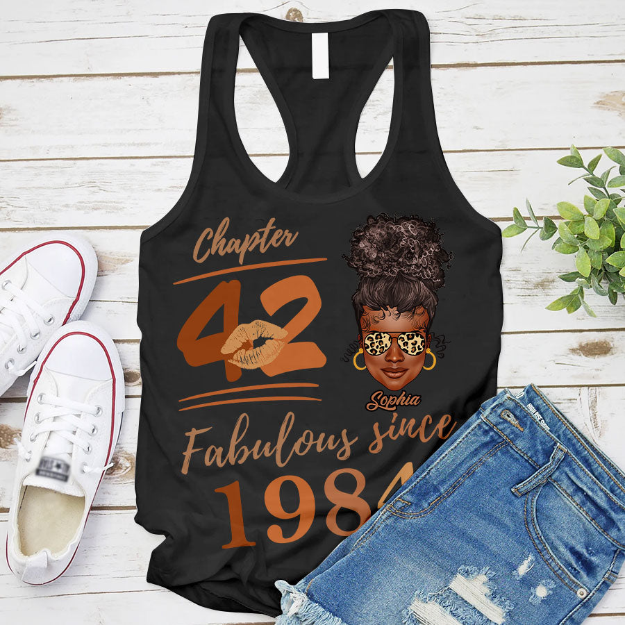 Chapter 42, Fabulous Since 1984 42nd Birthday Unique T Shirt For Woman, Her Gifts For 42 Years Old , Turning 42 Birthday Cotton Shirt TLQ