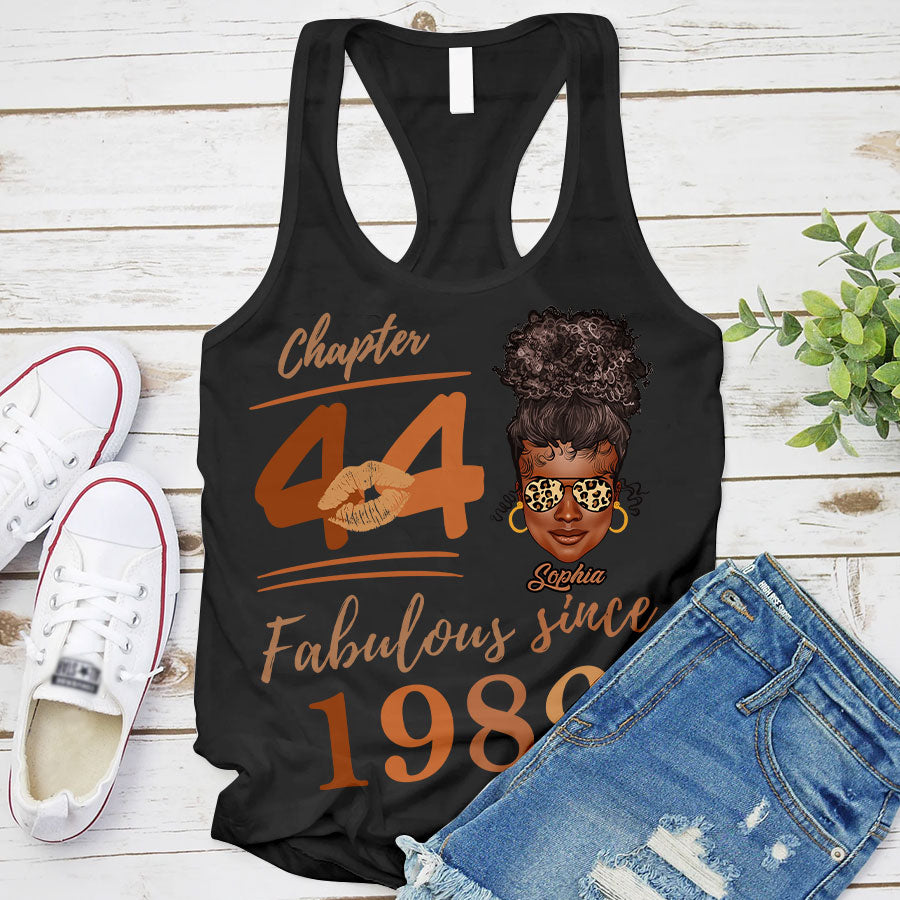 Chapter 44, Fabulous Since 1982 44th Birthday Unique T Shirt For Woman, Her Gifts For 44 Years Old , Turning 44 Birthday Cotton Shirt TLQ
