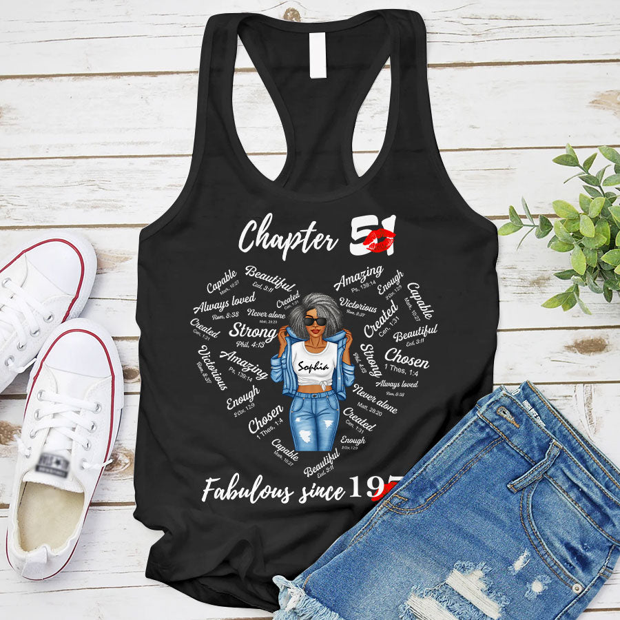 Chapter 51, Fabulous Since 1973 51st Birthday Unique T Shirt For Woman, Her Gifts For 51 Years Old , Turning 51 Birthday Cotton Shirt-TLQ