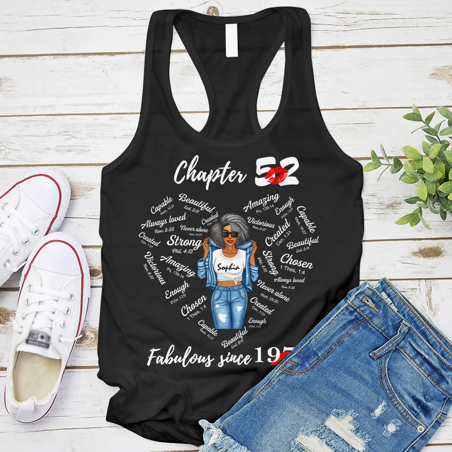 Chapter 52, Fabulous Since 1972 52nd Birthday Unique T Shirt For Woman, Her Gifts For 52 Years Old , Turning 52 Birthday Cotton Shirt-TLQ