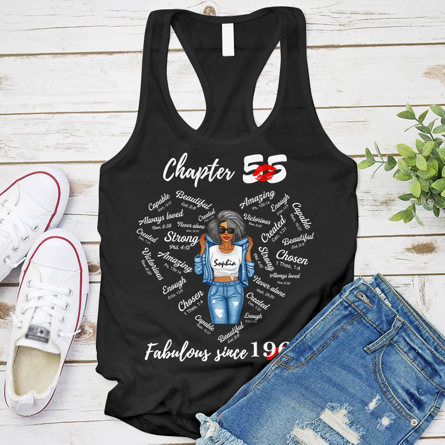 Chapter 55, Fabulous Since 1969 55th Birthday Unique T Shirt For Woman, Her Gifts For 55 Years Old , Turning 55 Birthday Cotton Shirt-TLQ