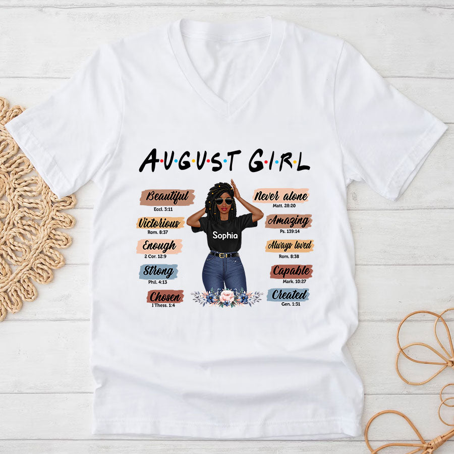 Custom Birthday Shirt, Queen Was Born In August, August Birthday Shirts For Woman, August Birthday Gifts, August Is My Birthday Month