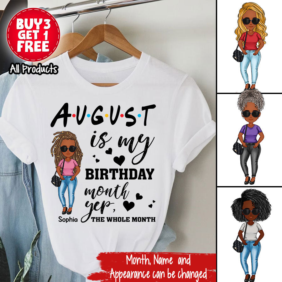 Custom Birthday Shirt, Queen Was Born In August, August Birthday Shirts For Woman, August Birthday Gifts, August Is My Birthday Month
