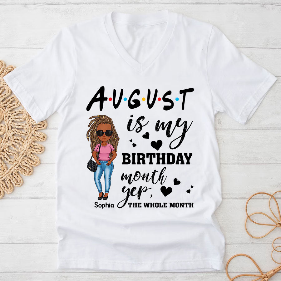Custom Birthday Shirt, Queen Was Born In August, August Birthday Shirts For Woman, August Birthday Gifts, August Is My Birthday Month