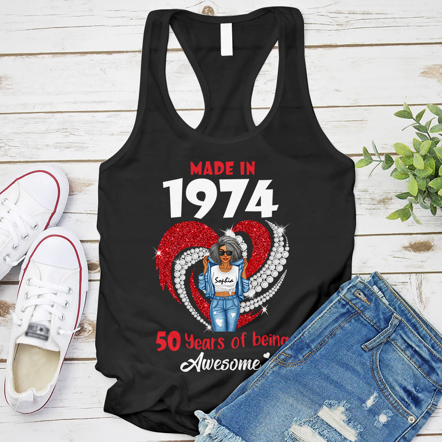Chapter 50, Fabulous Since 1974 50th Birthday Unique T Shirt For Woman, Her Gifts For 50 Years Old , Turning 50 Birthday Cotton Shirt - TLQ