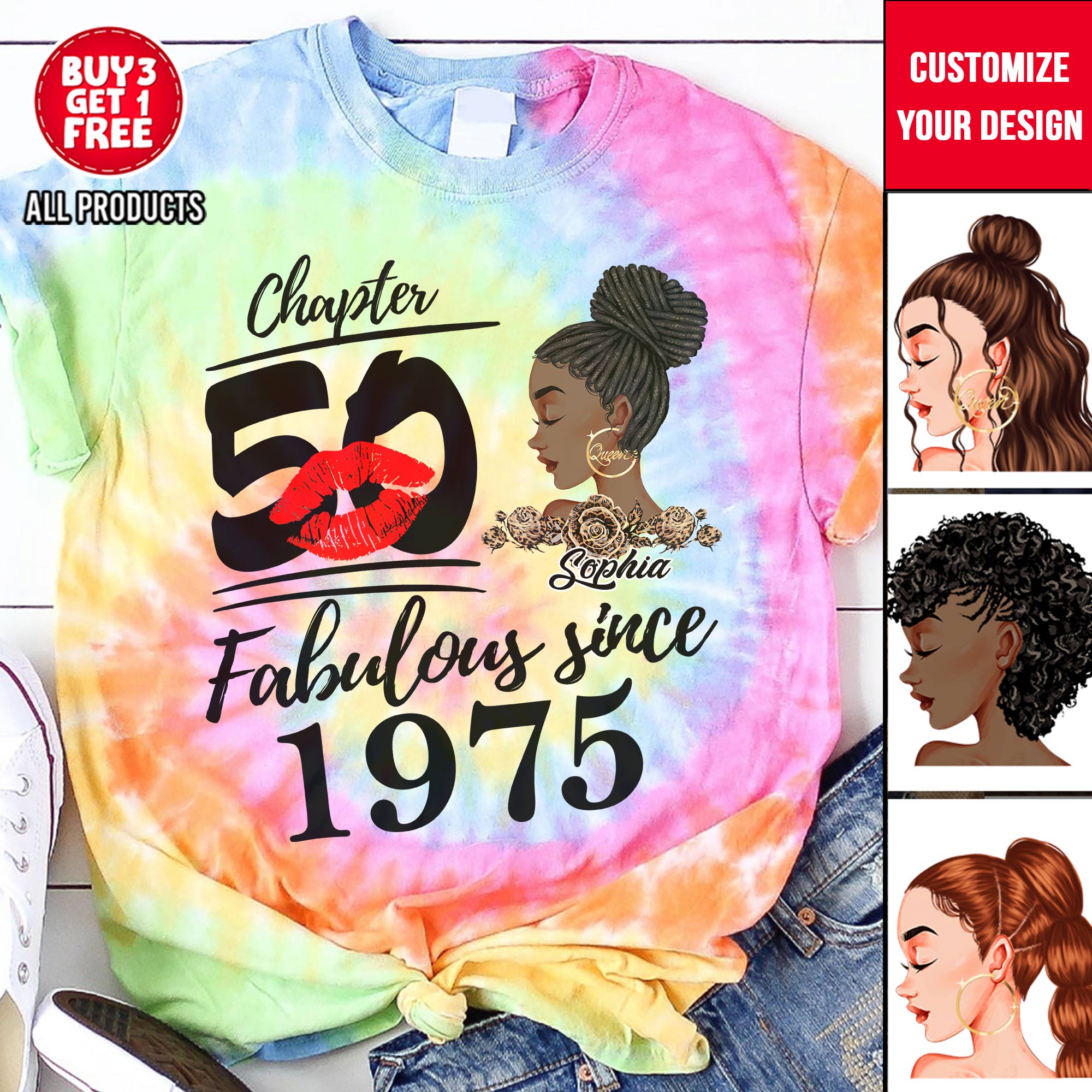 Chapter 50, Fabulous Since 1975 50th Birthday Unique T Shirt For Woman, Custom Birthday Shirt, Her Gifts For 50 Years Old , Turning 50 Birthday Cotton Shirt - YPT-HCT