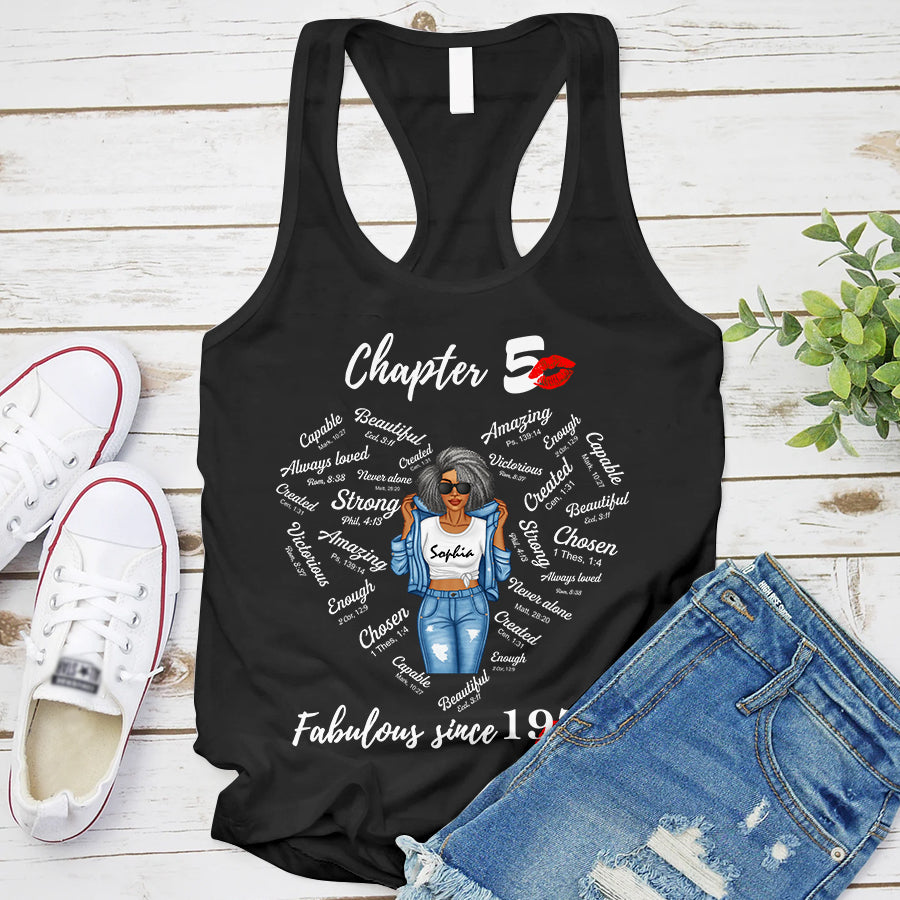 Chapter 50, Fabulous Since 1974 50th Birthday Unique T Shirt For Woman, Her Gifts For 50 Years Old , Turning 50 Birthday Cotton Shirt-TLQ