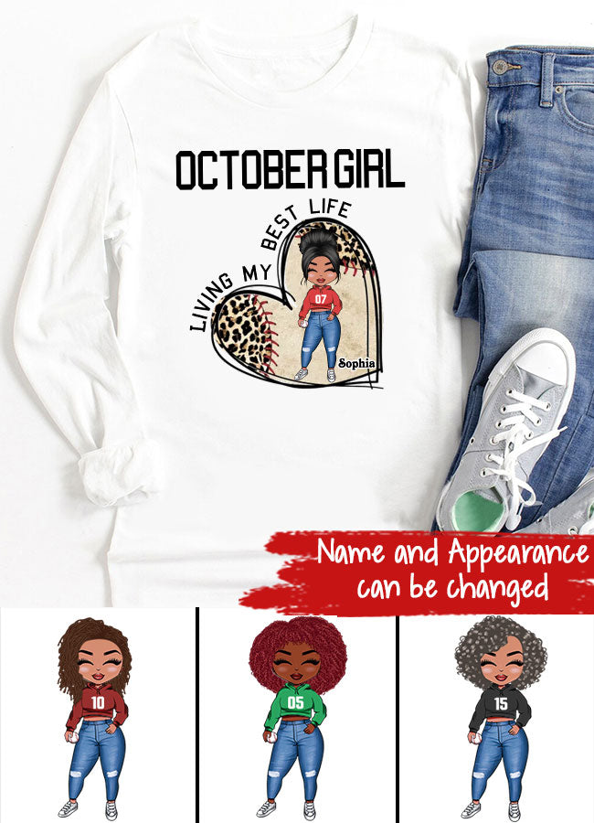 October Birthday Shirt, Custom Birthday Shirt, Queens Born In October , October Birthday Gifts, October  Shirts For Woman, Baseball Lover