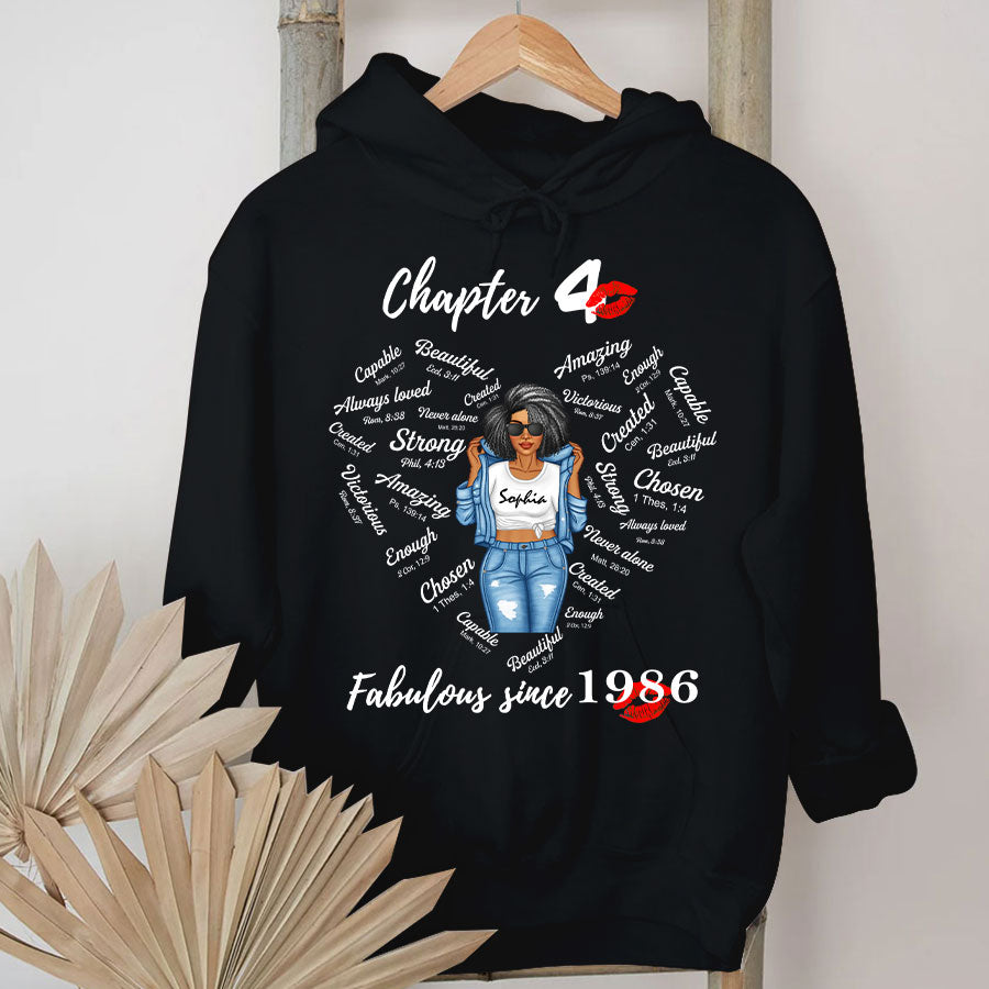 Chapter 40, Fabulous Since 1986 40th Birthday Unique T Shirt For Woman, Her Gifts For 40 Years Old , Turning 40 Birthday Cotton Shirt-TLQ