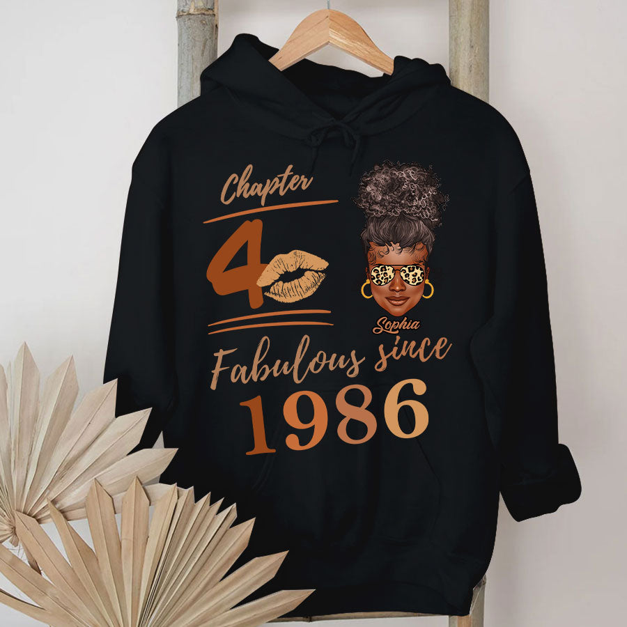Chapter 40, Fabulous Since 1986 40th Birthday Unique T Shirt For Woman, Her Gifts For 40 Years Old , Turning 40 Birthday Cotton Shirt TLQ