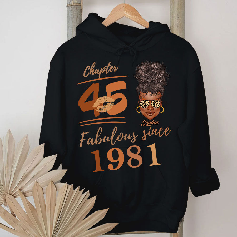 Chapter 45, Fabulous Since 1981 45th Birthday Unique T Shirt For Woman, Her Gifts For 45 Years Old , Turning 45 Birthday Cotton Shirt TLQ