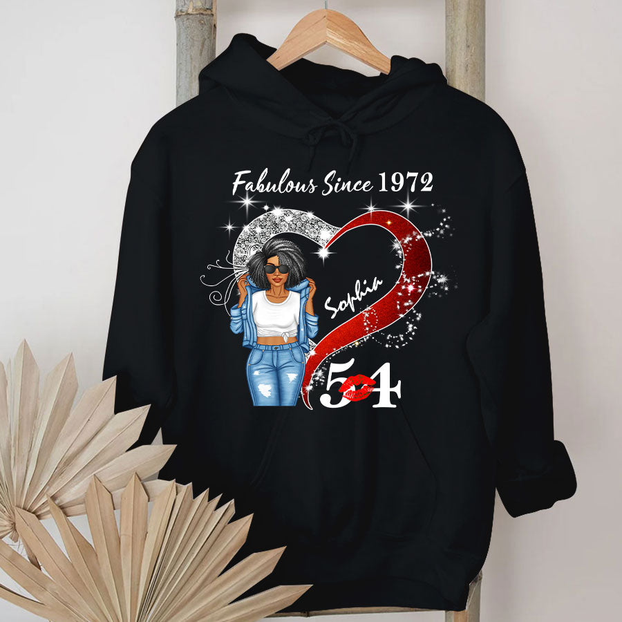 Custom Birthday Shirt, Her Gifts For 54 Years Old , Turning 54 Birthday Cotton Shirt, Fabulous Since 1972-TLQ