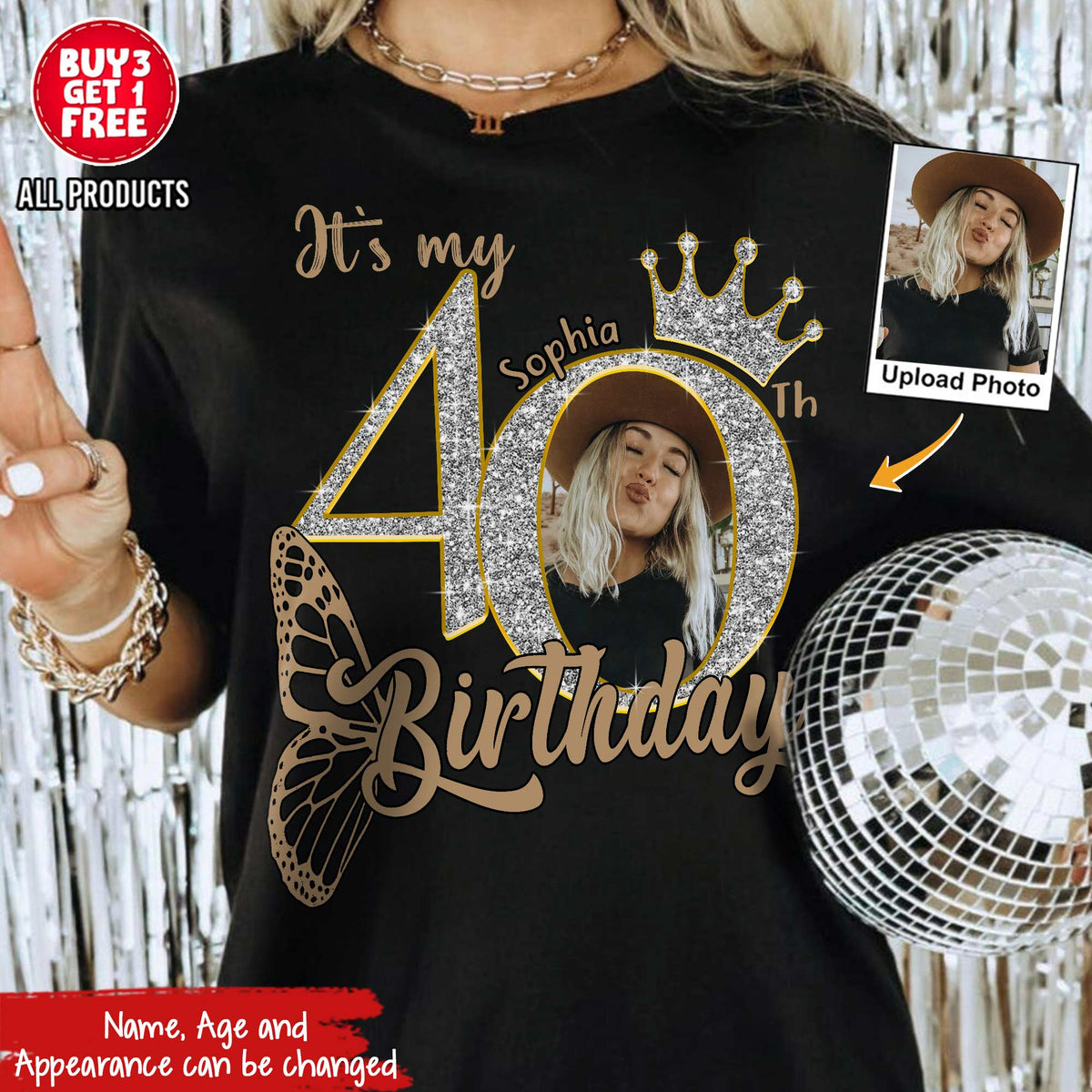 40th Birthday Shirts, Custom Photo Birthday Shirts, Turning 40 Shirt, Gifts For Women Turning 40, 40 And Fabulous Shirt, 40th Birthday Shirts For Her - YPT-HCT