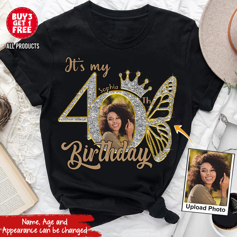 40th Birthday Shirts, Custom Photo Birthday Shirts, Turning 40 Shirt, Gifts For Women Turning 40, 40 And Fabulous Shirt, 40th Birthday Shirts For Her - YPT-HCT