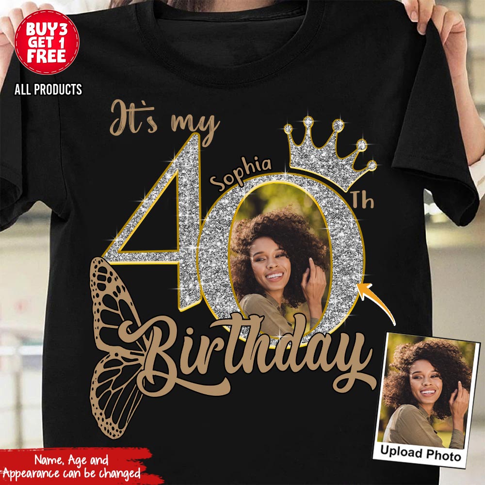 40th Birthday Shirts, Custom Photo Birthday Shirts, Turning 40 Shirt, Gifts For Women Turning 40, 40 And Fabulous Shirt, 40th Birthday Shirts For Her - YPT-HCT