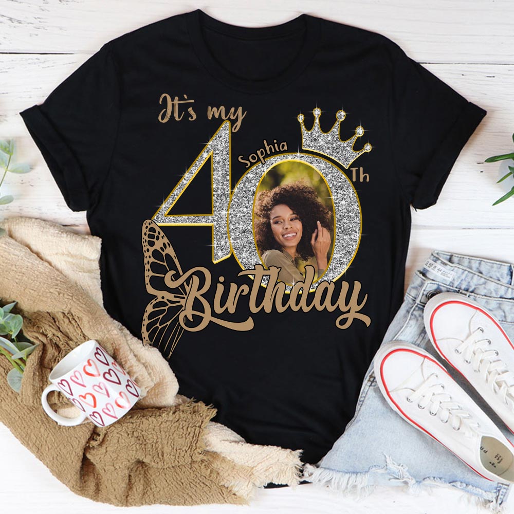 40th Birthday Shirts, Custom Photo Birthday Shirts, Turning 40 Shirt, Gifts For Women Turning 40, 40 And Fabulous Shirt, 40th Birthday Shirts For Her - YPT-HCT