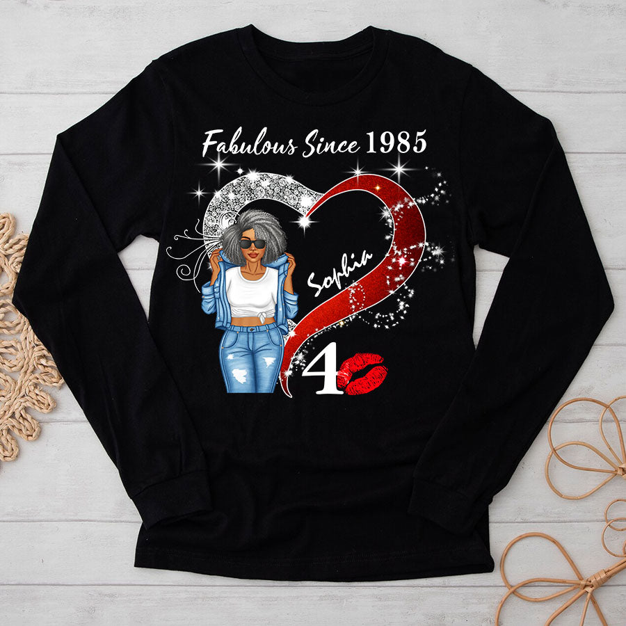 Custom Birthday Shirt, Her Gifts For 40 Years Old , Turning 40 Birthday Cotton Shirt, Fabulous Since 1985 - TLQ