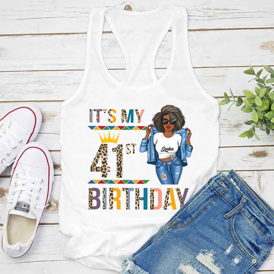 Personalized 41st birthday shirts for her, 41 and fabulous shirt, 41st birthday shirt ideas, gift ideas 41st birthday woman-YPT-HCT