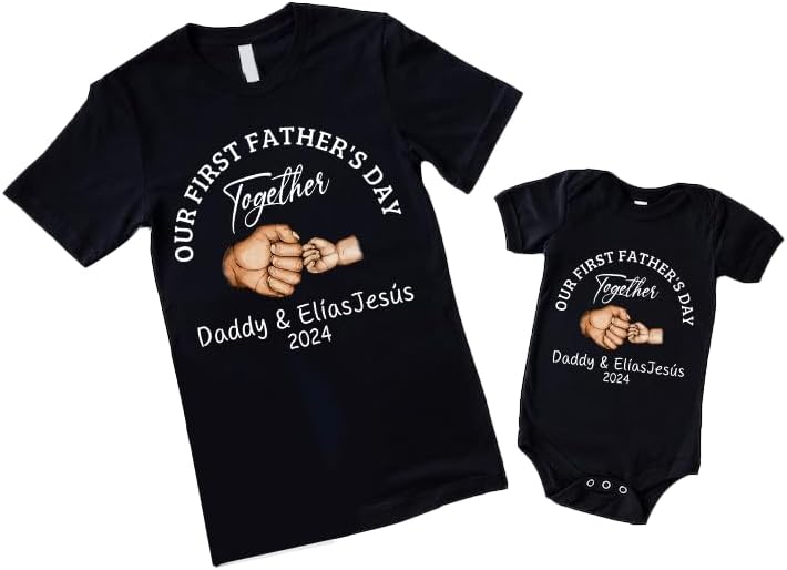 Personalized First Fathers Day Shirt, dad and Baby Matching Outfits, dad and Son Matching Shirts, Fathers Day Shirt